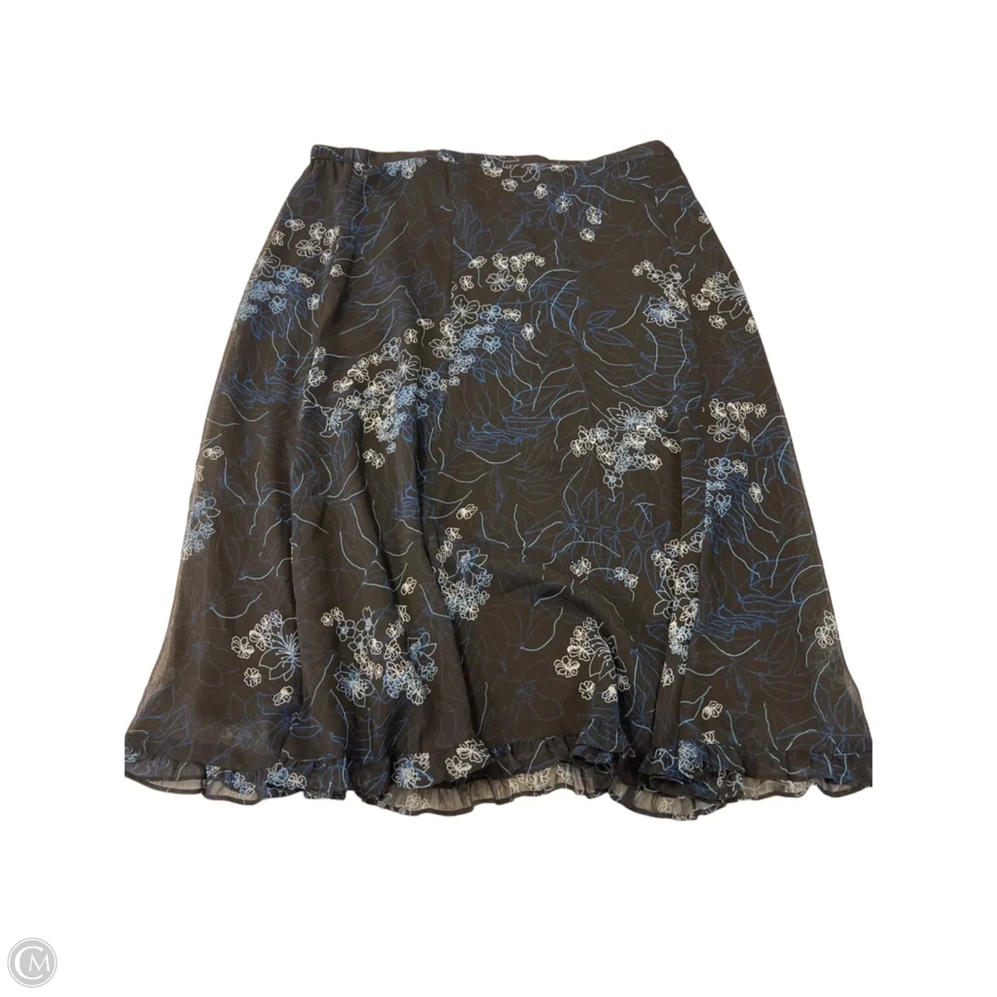 Skirt Midi By Clothes Mentor In Black & Blue, Size: 16