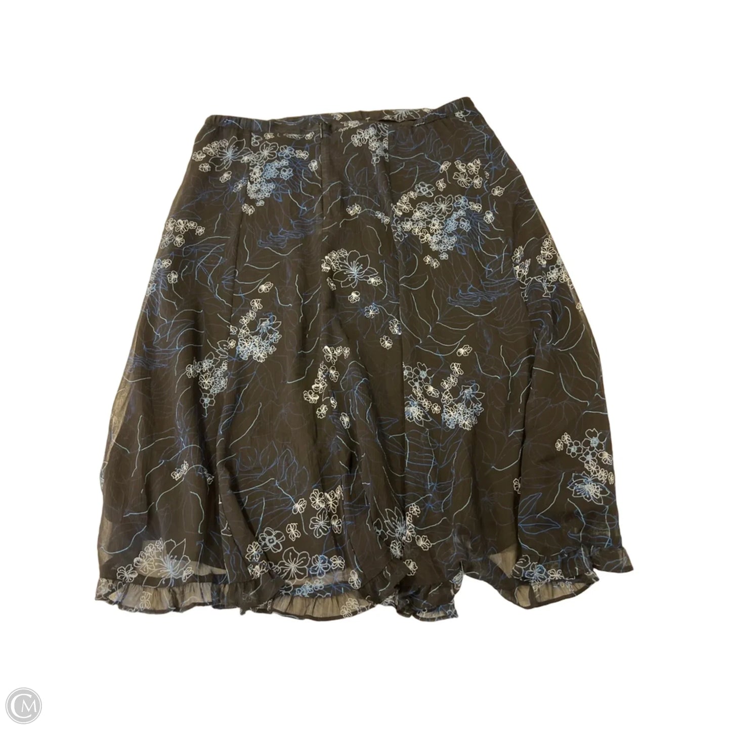Skirt Midi By Clothes Mentor In Black & Blue, Size: 16