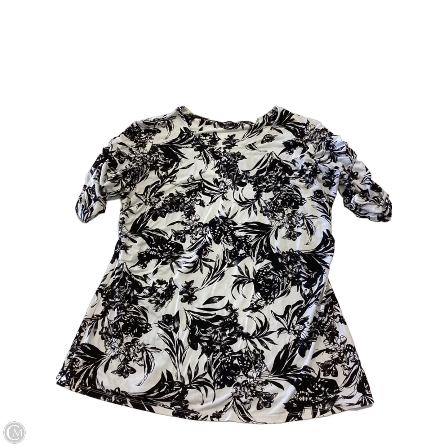 Top Short Sleeve By Premise In Black & White, Size: L