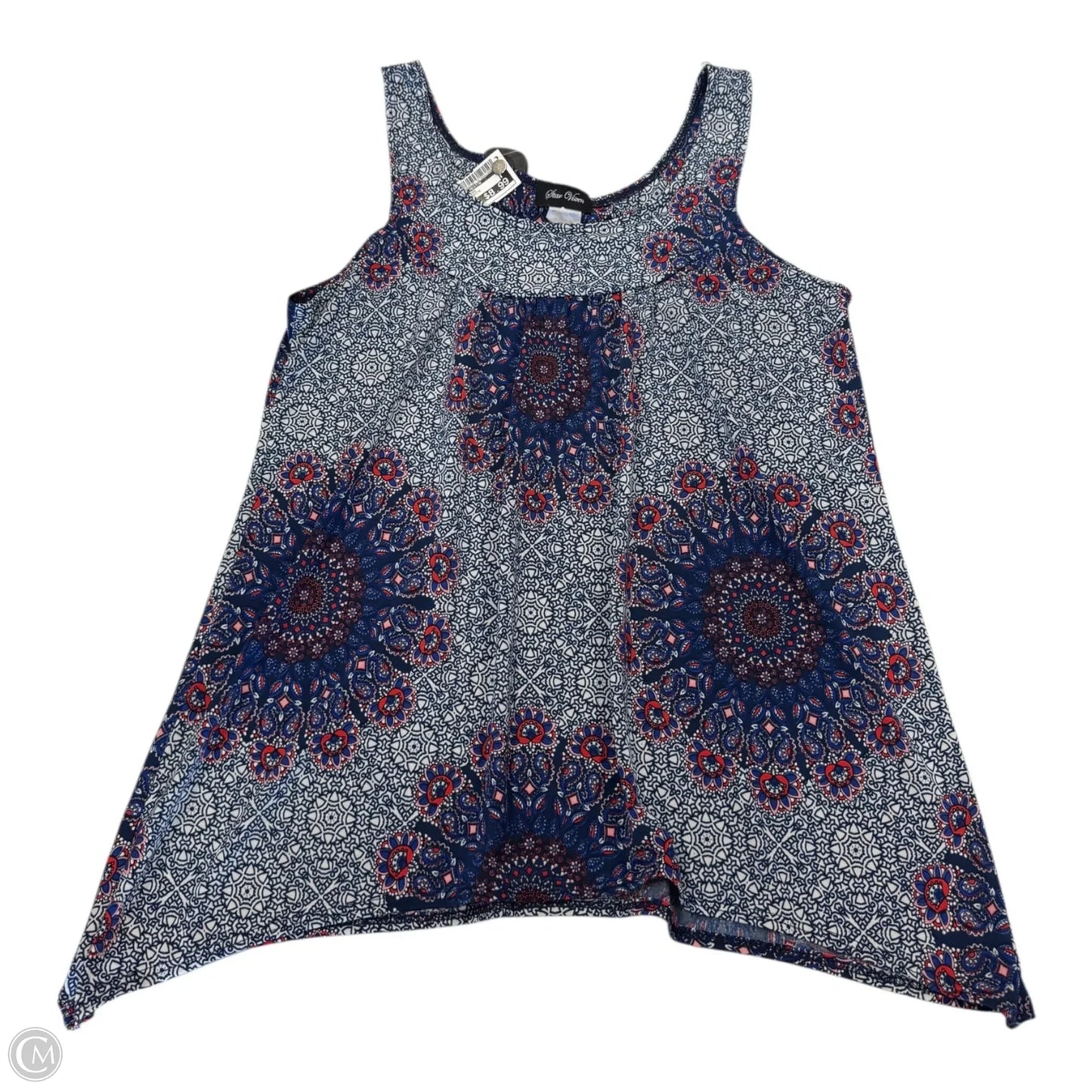 Top Sleeveless By Clothes Mentor In Blue & Red & White, Size: M