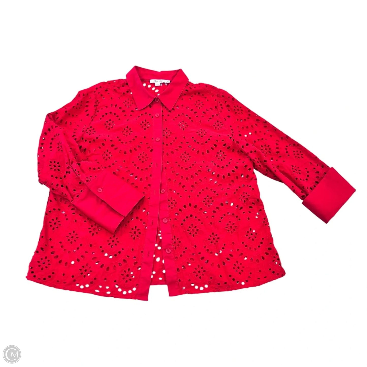 Top Long Sleeve By Chicos In Red, Size: 10