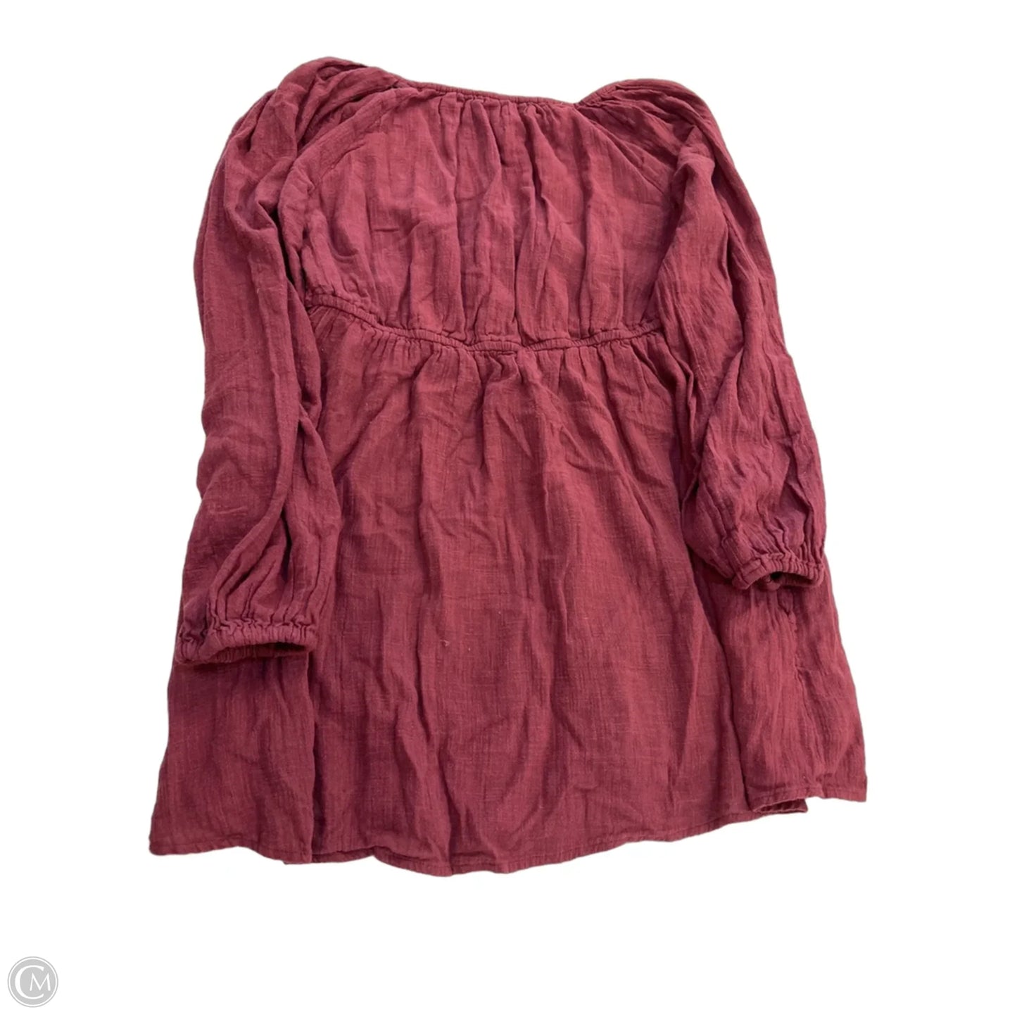 Tunic Long Sleeve By Free People In Maroon, Size: L