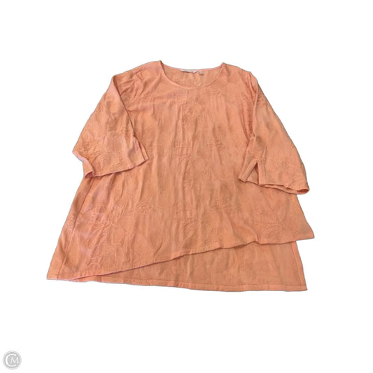 Top 3/4 Sleeve By Soft Surroundings In Orange, Size: 1x