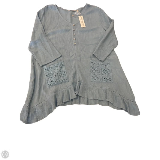 Top 3/4 Sleeve By Soft Surroundings In Blue, Size: L