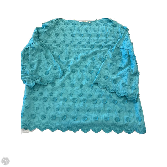 Top 3/4 Sleeve By Soft Surroundings In Teal, Size: 1x
