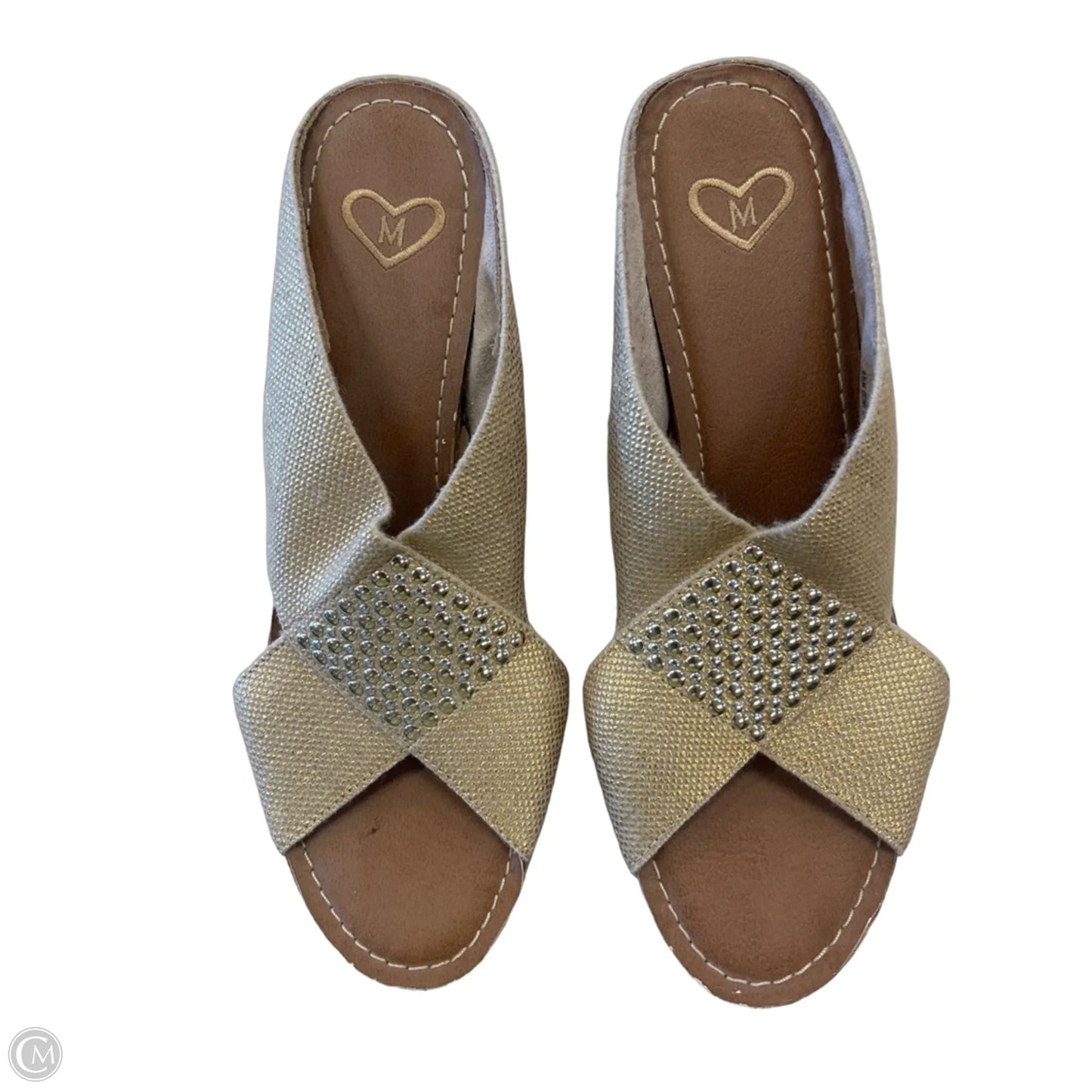 Sandals Heels Wedge By Madeleine In Gold, Size: 9.5