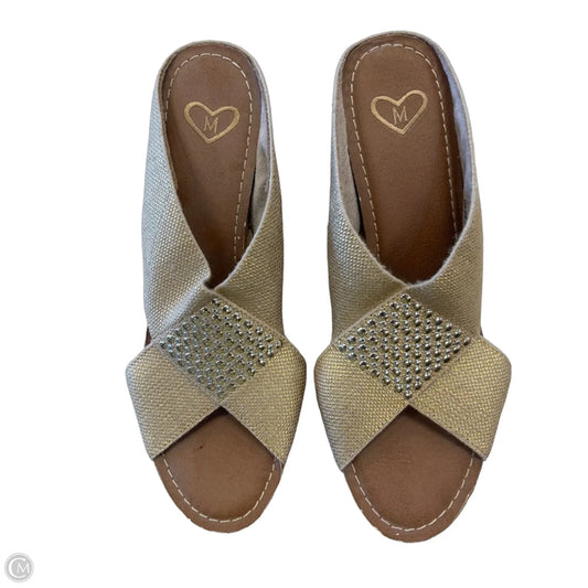 Sandals Heels Wedge By Madeleine In Gold, Size: 9.5