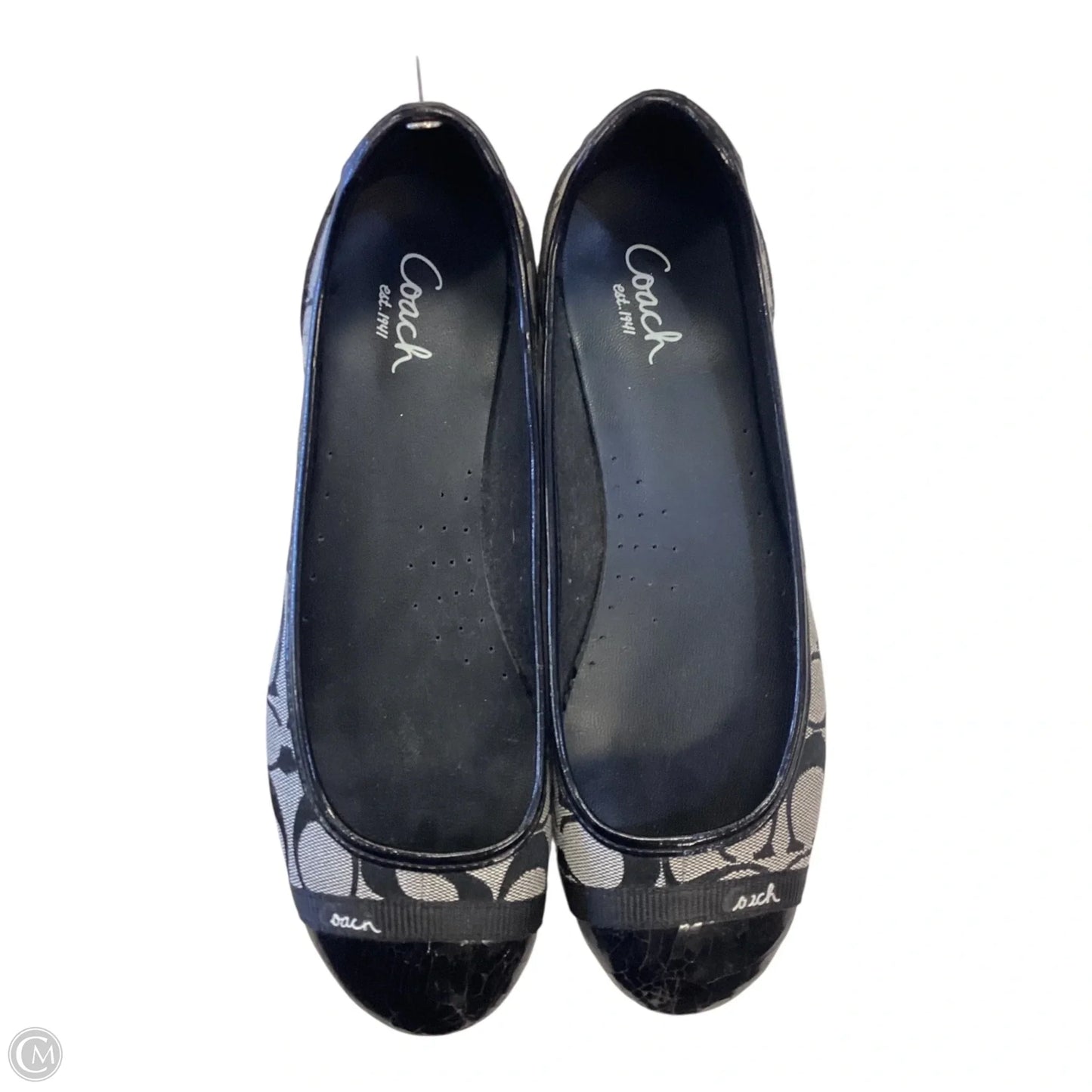 Shoes Flats By Coach In Black & Tan, Size: 9