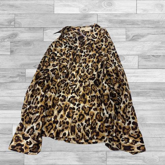 Animal Print Top Long Sleeve Michael By Michael Kors, Size 12