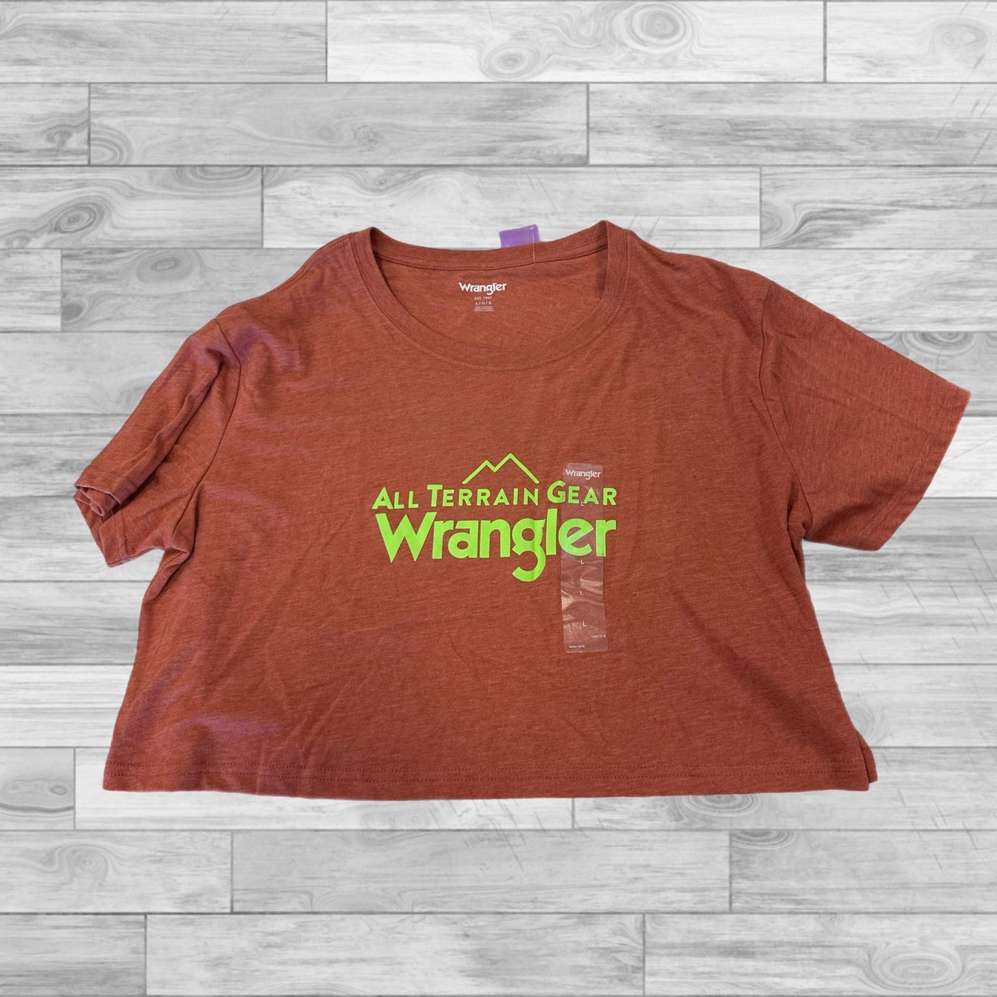 Orange Top Short Sleeve Basic Wrangler, Size L