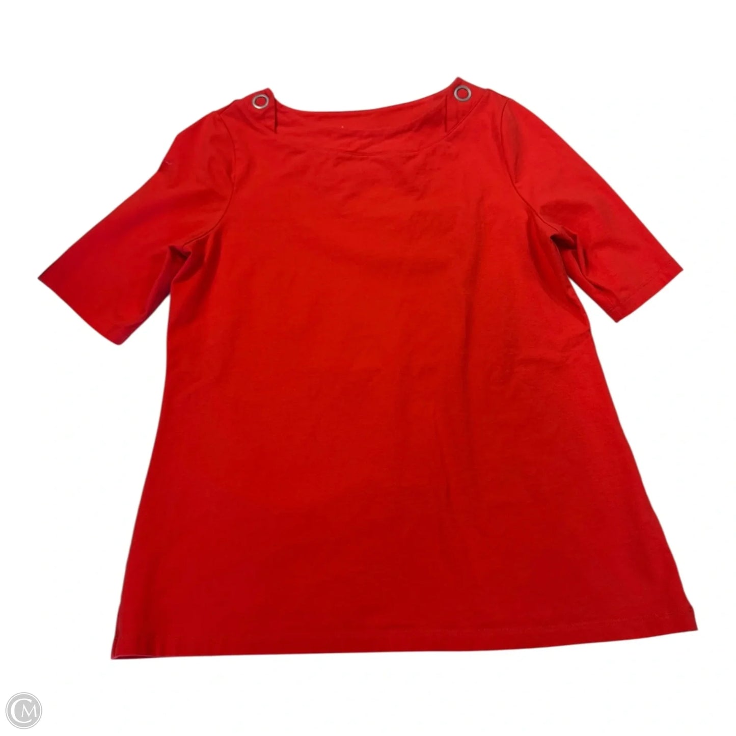 Top Short Sleeve By Denim And Company In Orange, Size: S