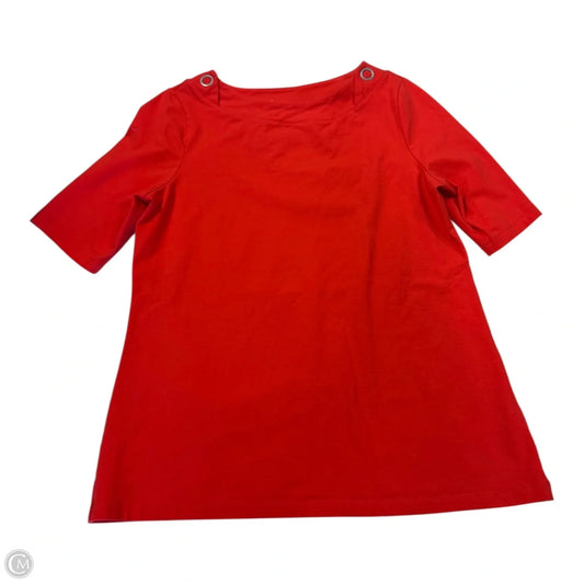 Top Short Sleeve By Denim And Company In Orange, Size: S