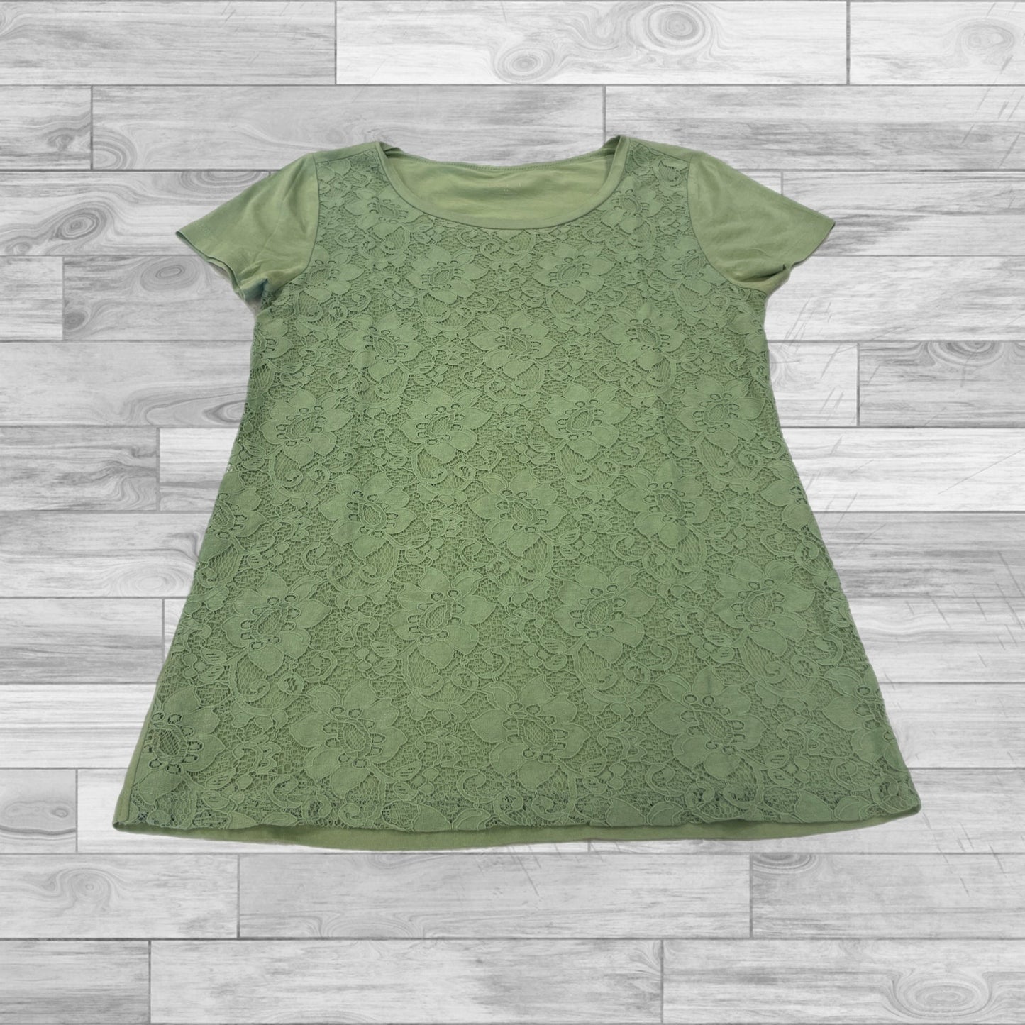 Green Top Short Sleeve Loft, Size Xs