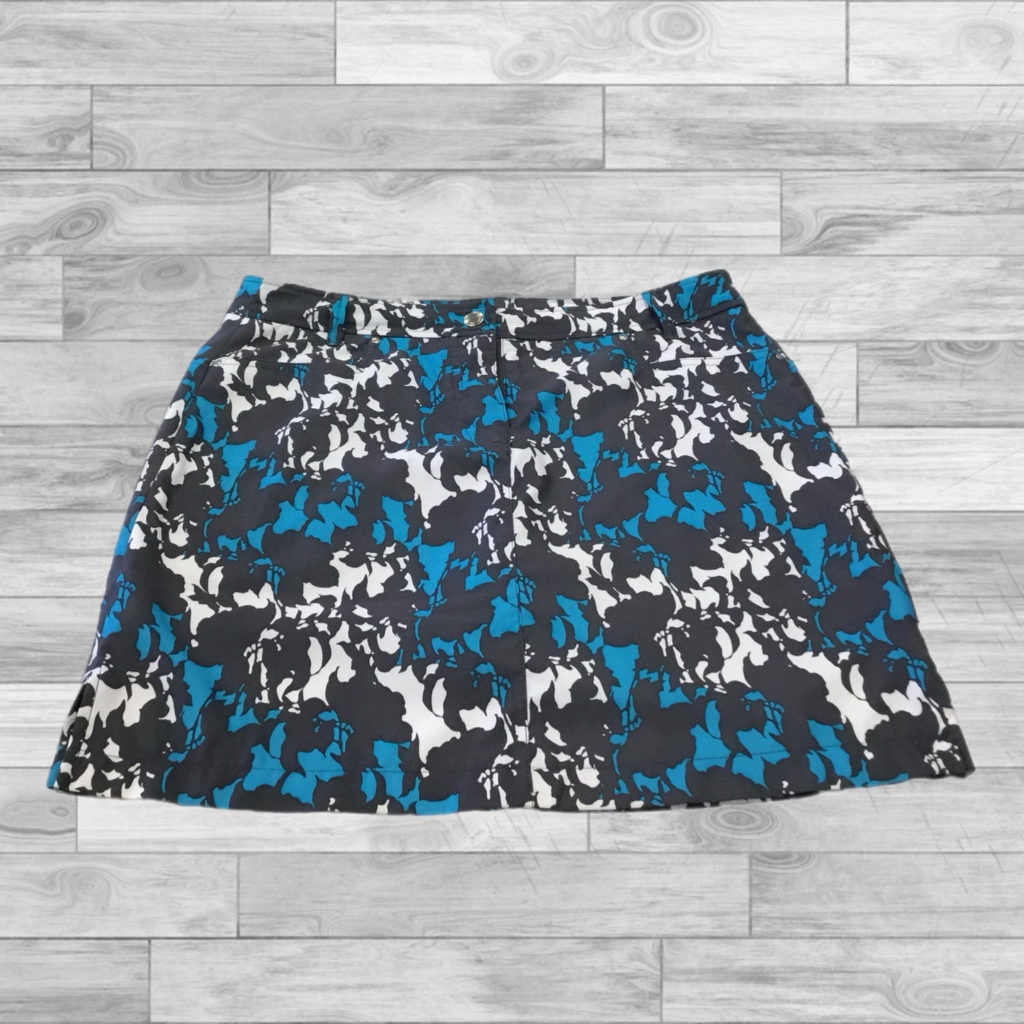 Skort By Clothes Mentor In Blue & Grey, Size: 10