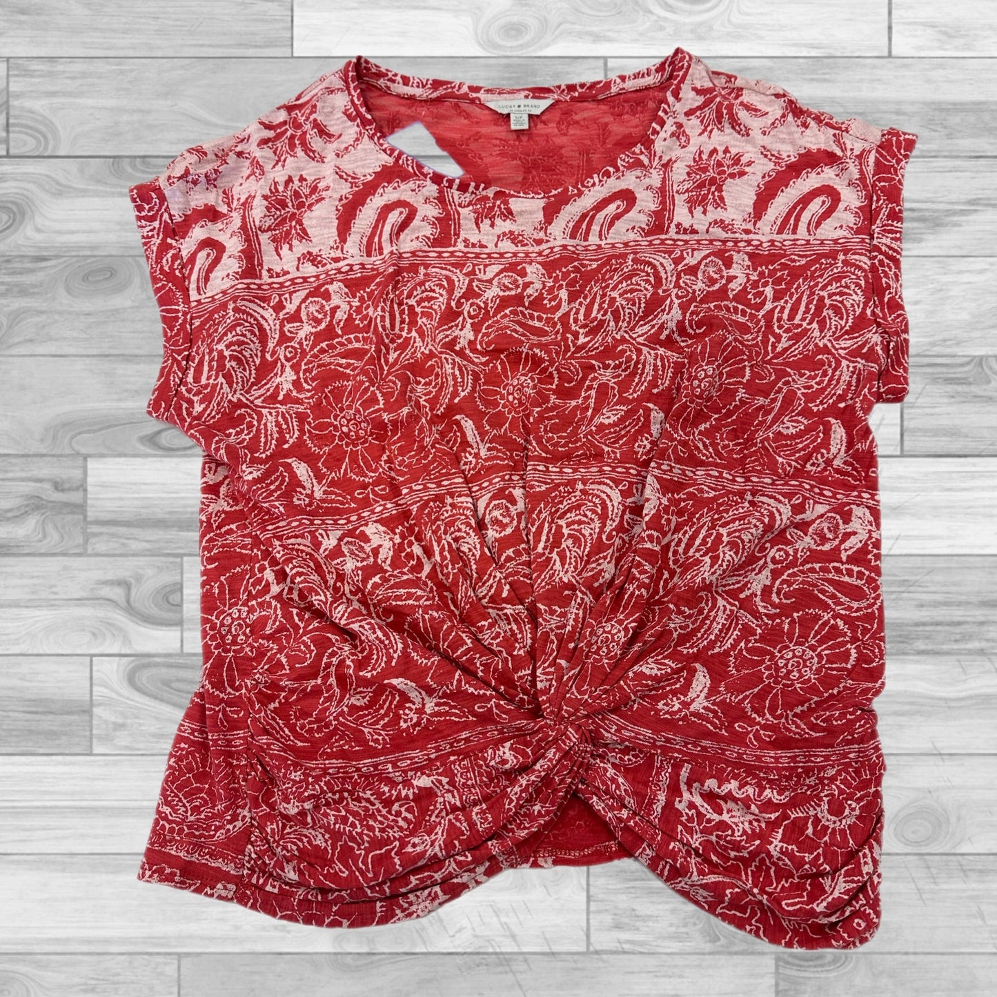 Red Top Short Sleeve Lucky Brand, Size S
