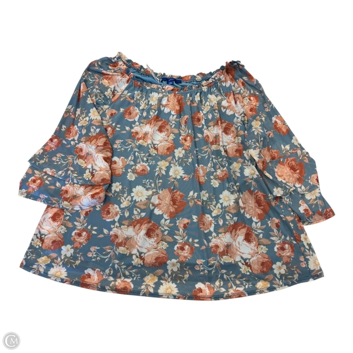 Top 3/4 Sleeve By Apt 9 In Floral Print, Size: Xxl
