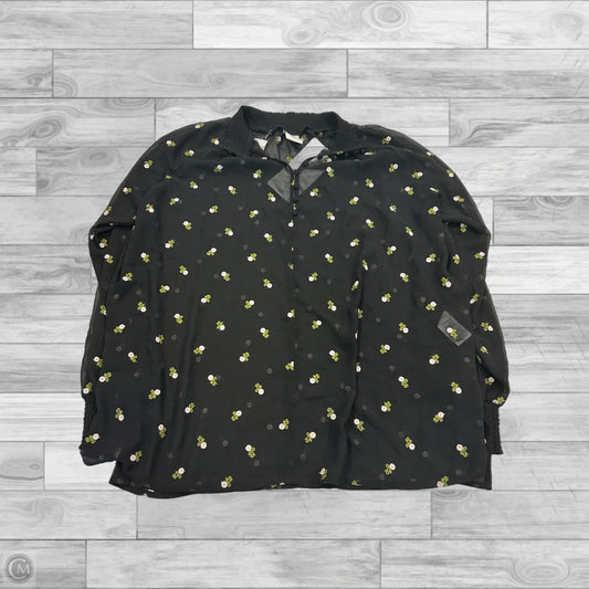 Top Long Sleeve By Cabi In Black & Pink, Size: S