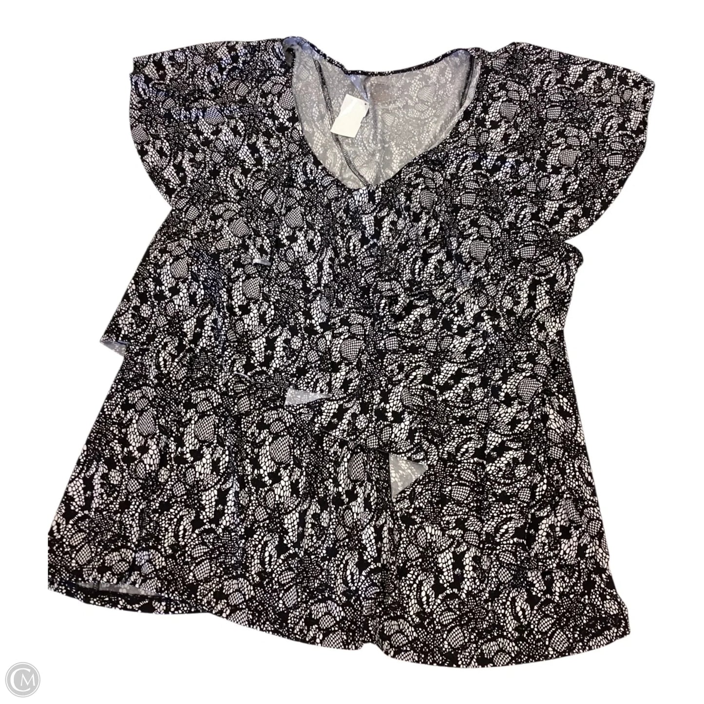 Top Short Sleeve By Lane Bryant In Black, Size: 3x
