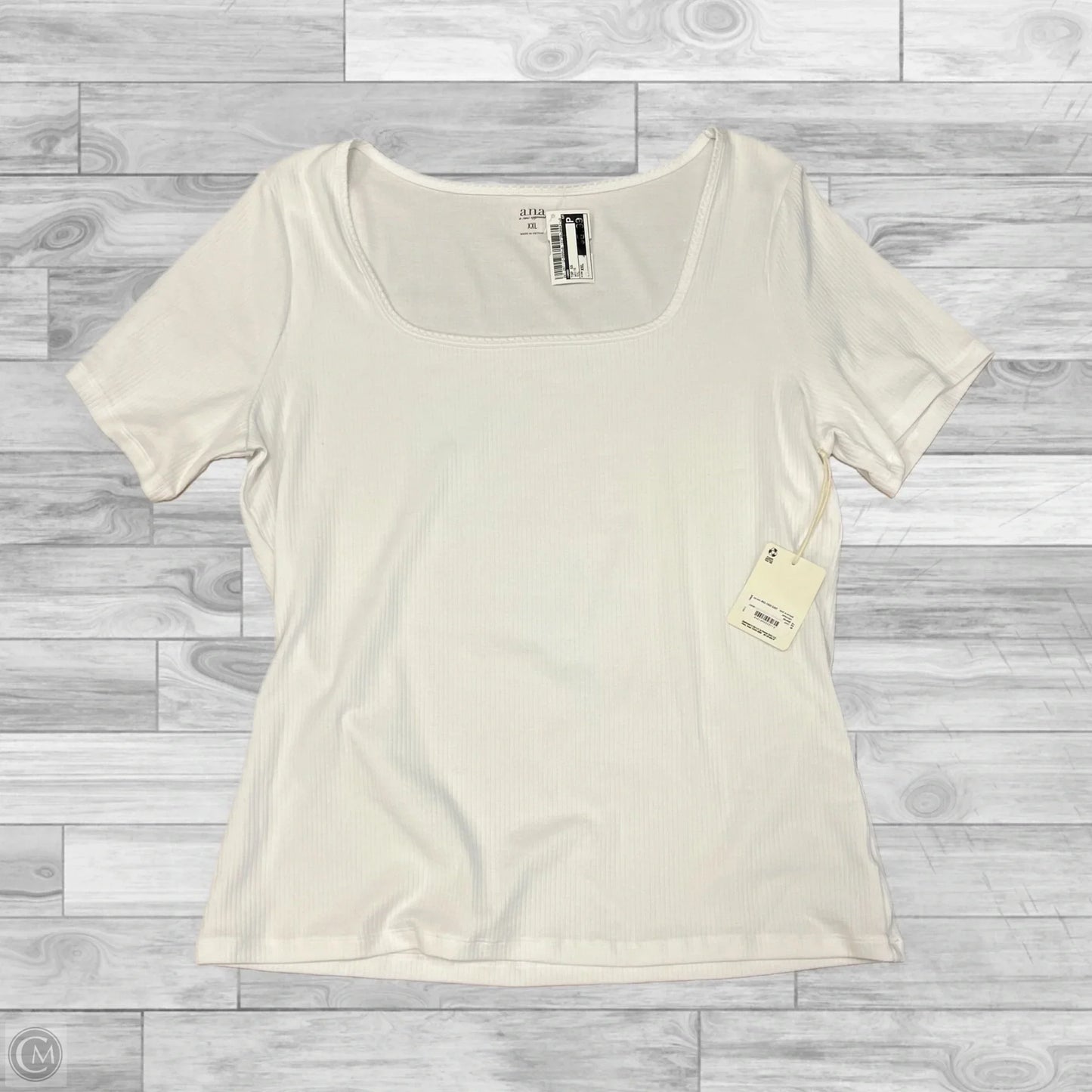 Top Short Sleeve By Ana In White, Size: Xxl