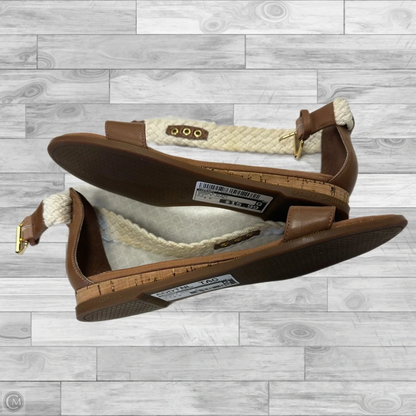 Sandals Flats By Sperry In Brown & Cream, Size: 6.5
