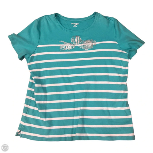 Top Short Sleeve By Kim Rogers In Blue & White, Size: Mp