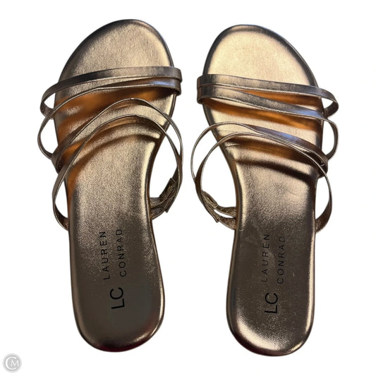 Sandals Flats By Clothes Mentor In Bronze, Size: 6