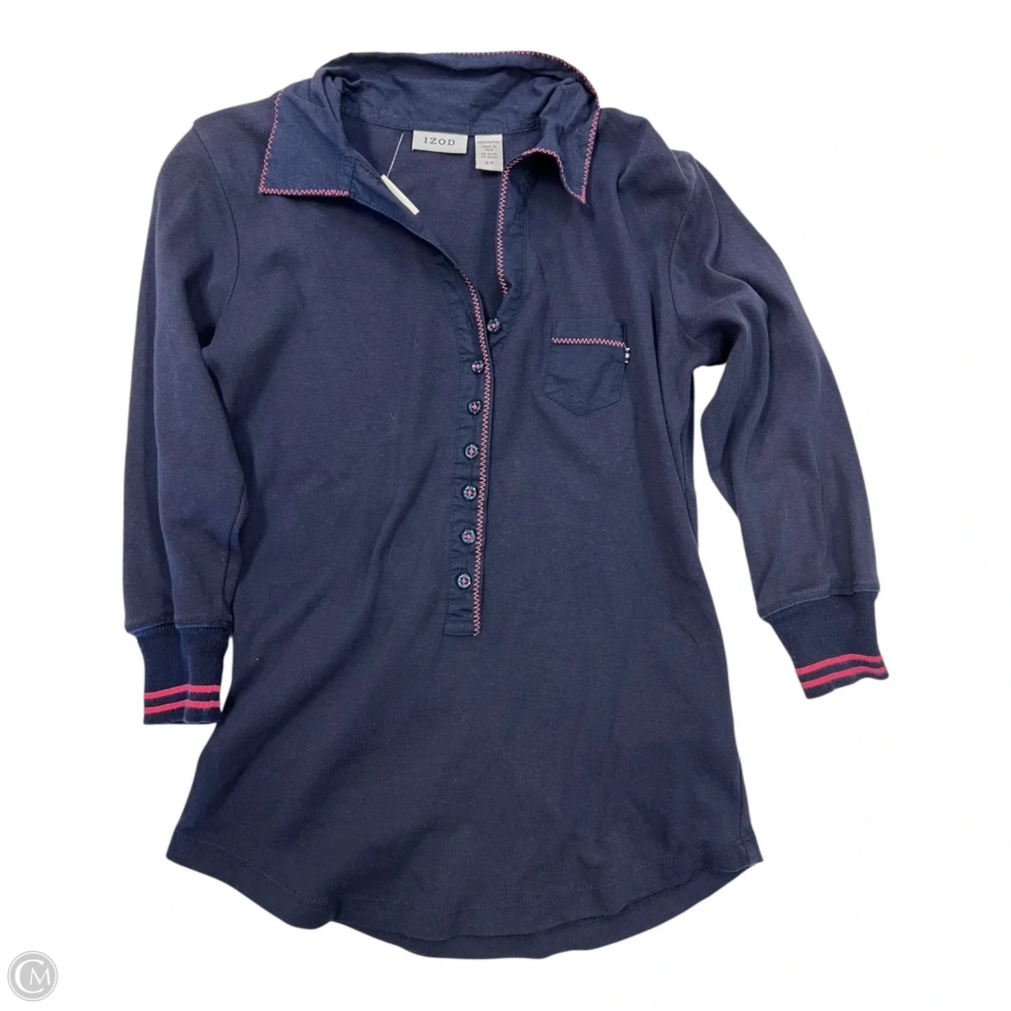 Top 3/4 Sleeve By Izod In Navy, Size: S