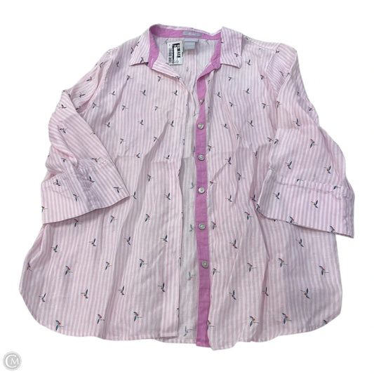 Top Long Sleeve By Chicos In Pink, Size: M