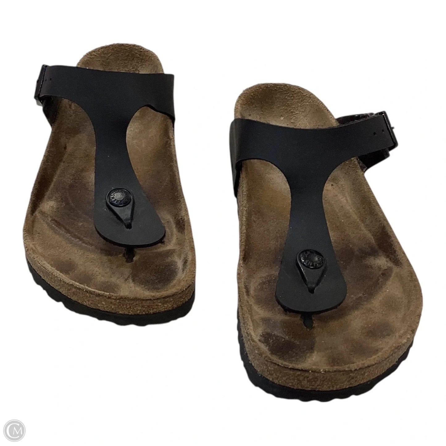 Sandals Flip Flops By Birkenstock In Black, Size: 6.5