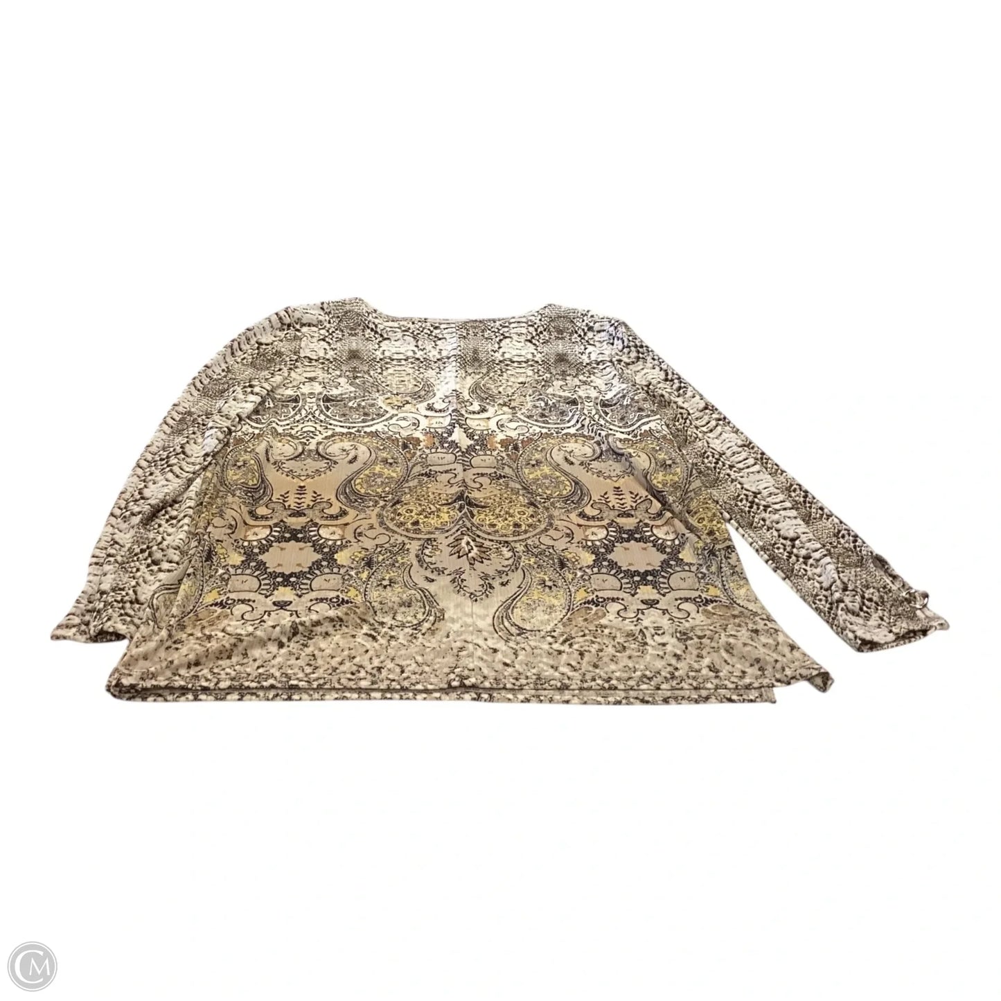 Top Long Sleeve By Dana Buchman In Snakeskin Print, Size: M