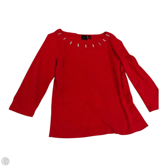 Top Long Sleeve By Rafaella In Red, Size: M