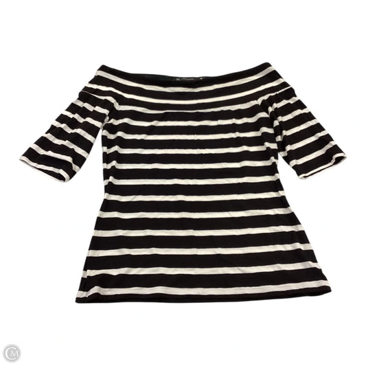 Top Short Sleeve By Inc In Striped Pattern, Size: L