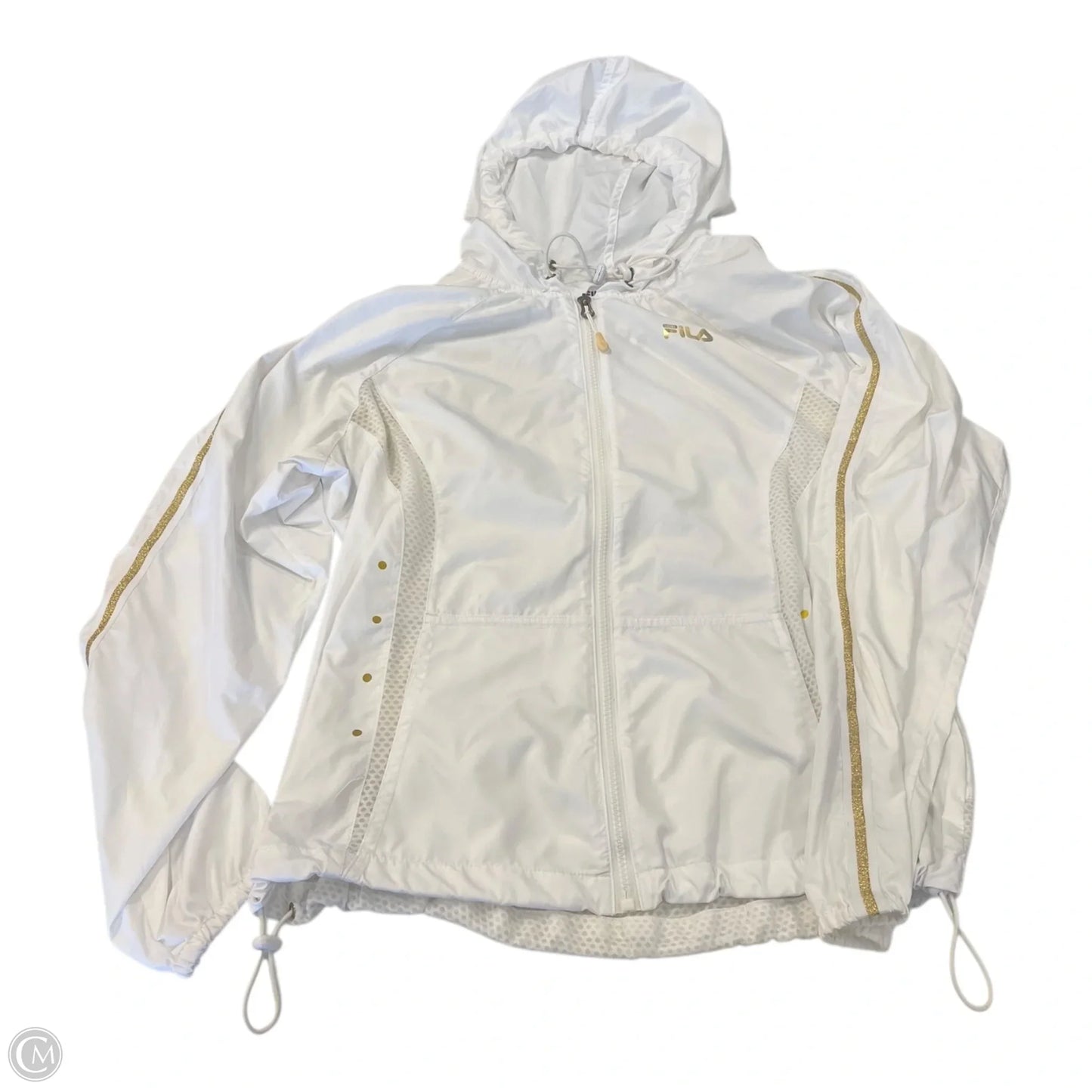 Athletic Jacket By Fila In White, Size: L