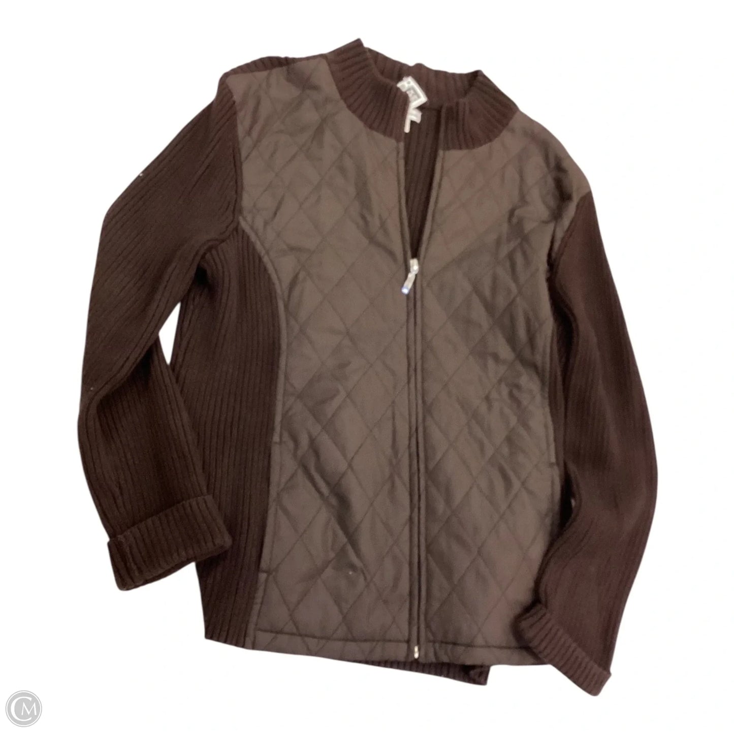 Jacket Puffer & Quilted By Croft And Barrow In Brown, Size: L
