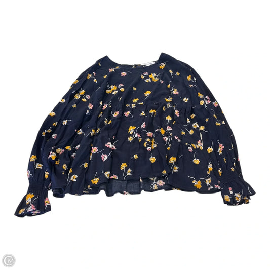 Top Long Sleeve By Popsugar In Floral Print, Size: Xl