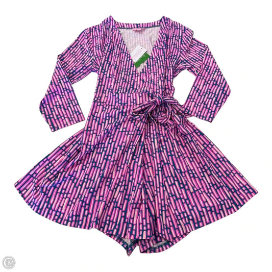 Romper Designer By Lilly Pulitzer In Blue & Pink, Size: M