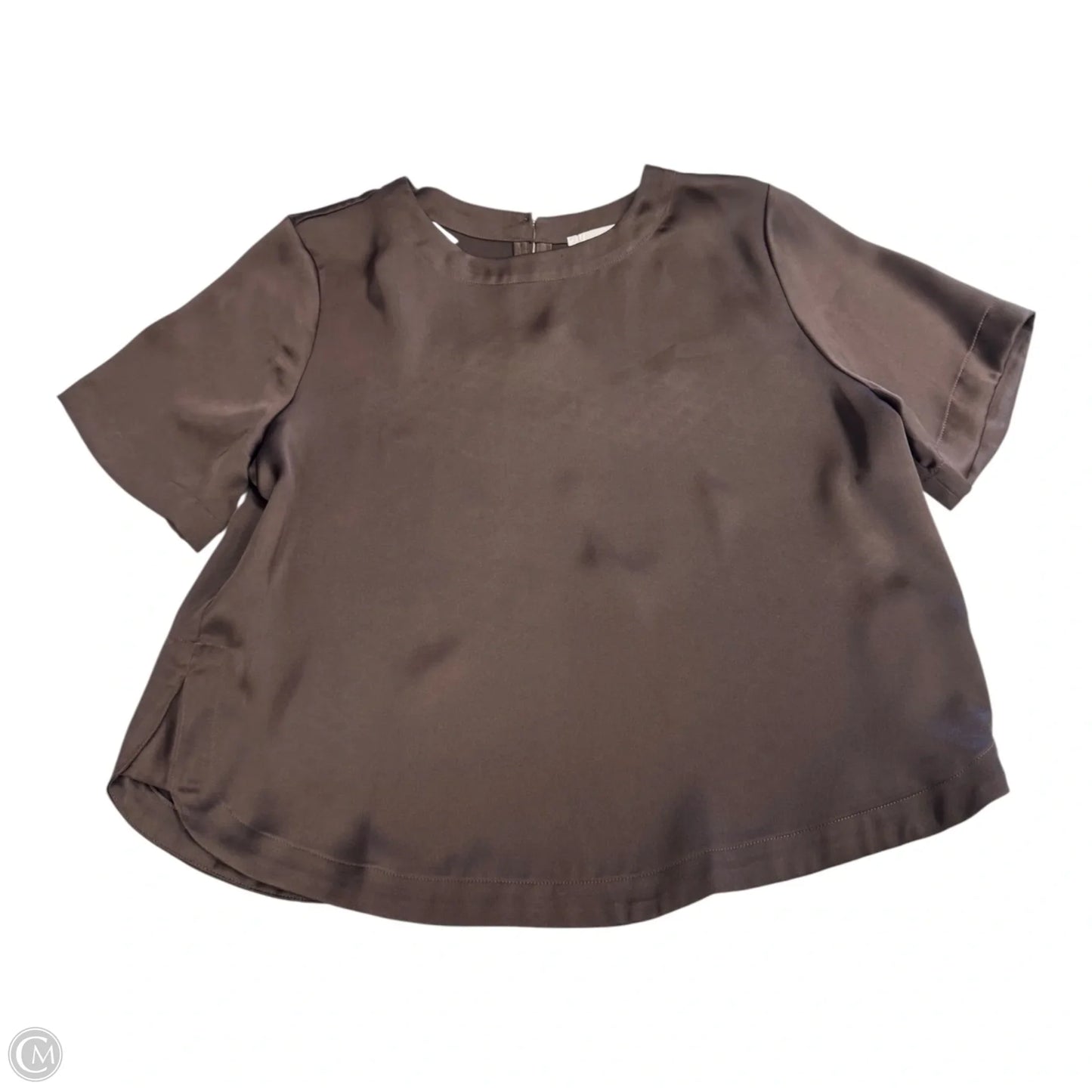 Blouse Short Sleeve By Loft In Brown, Size: M