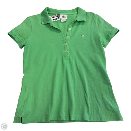Top Short Sleeve By Lacoste In Green, Size: M