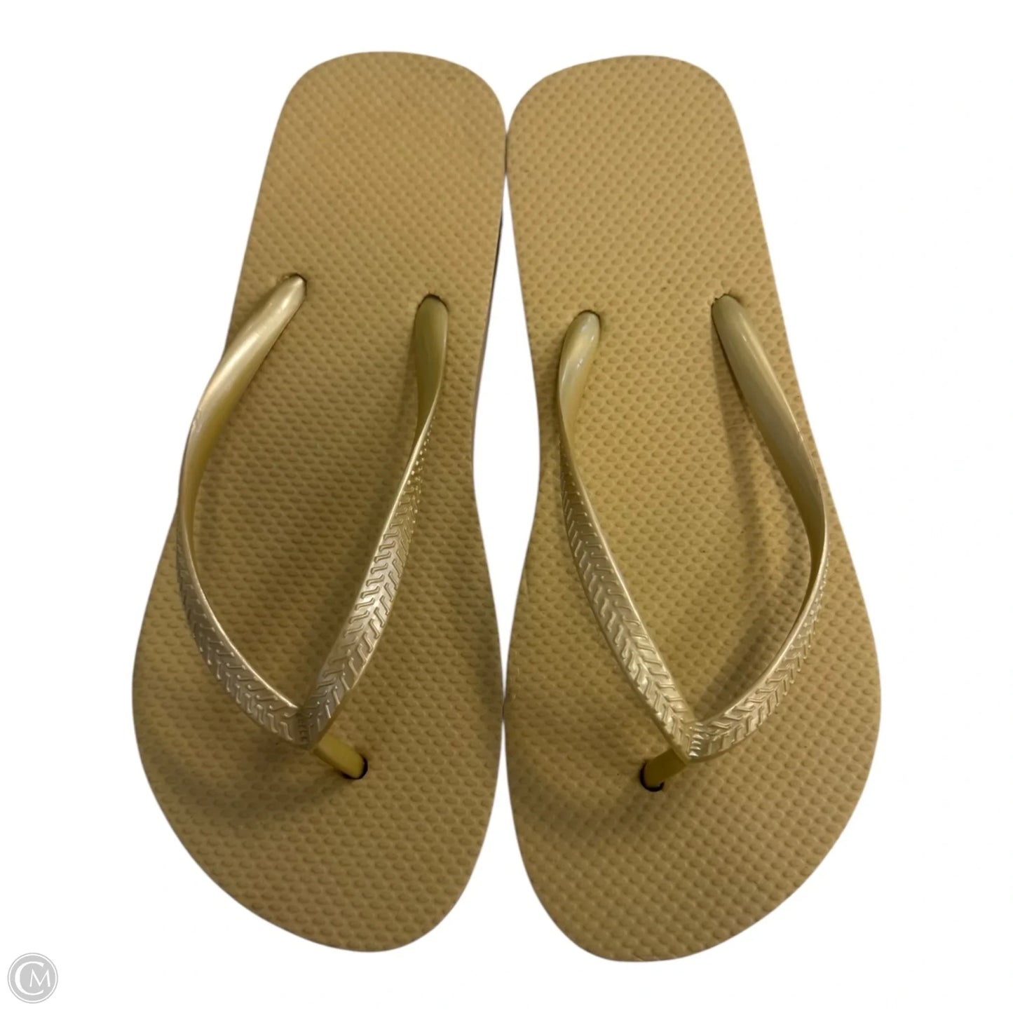 Sandals Flip Flops By Clothes Mentor In Gold, Size: 6