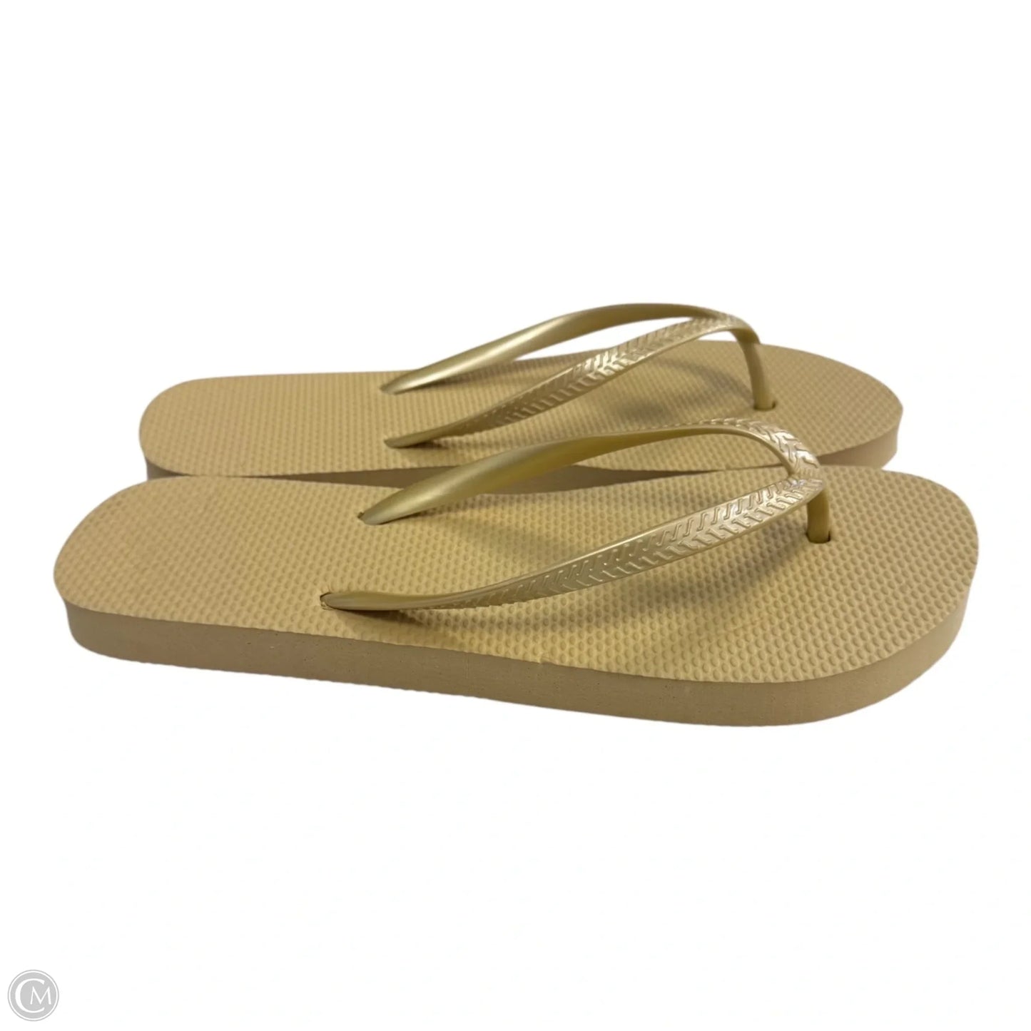 Sandals Flip Flops By Clothes Mentor In Gold, Size: 6