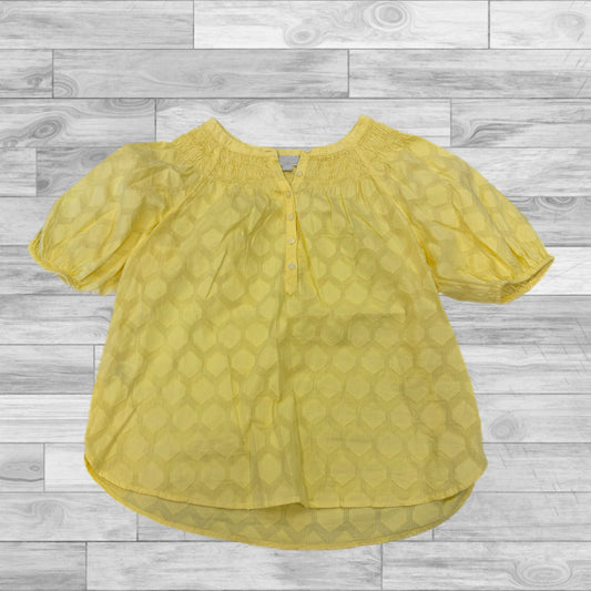 Yellow Top Short Sleeve Loft, Size S