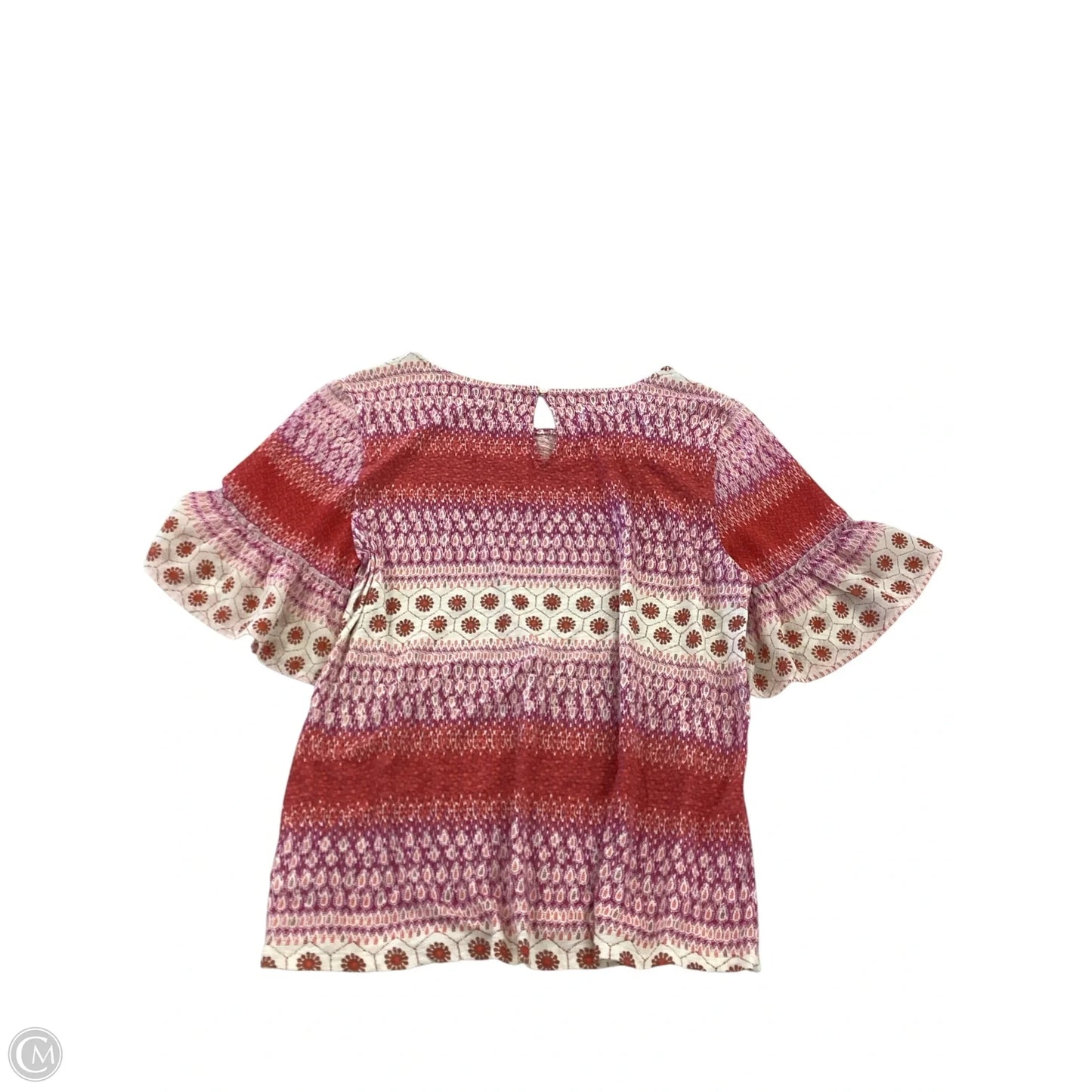 Top Short Sleeve By Lucky & Blessed In Orange & Pink, Size: S
