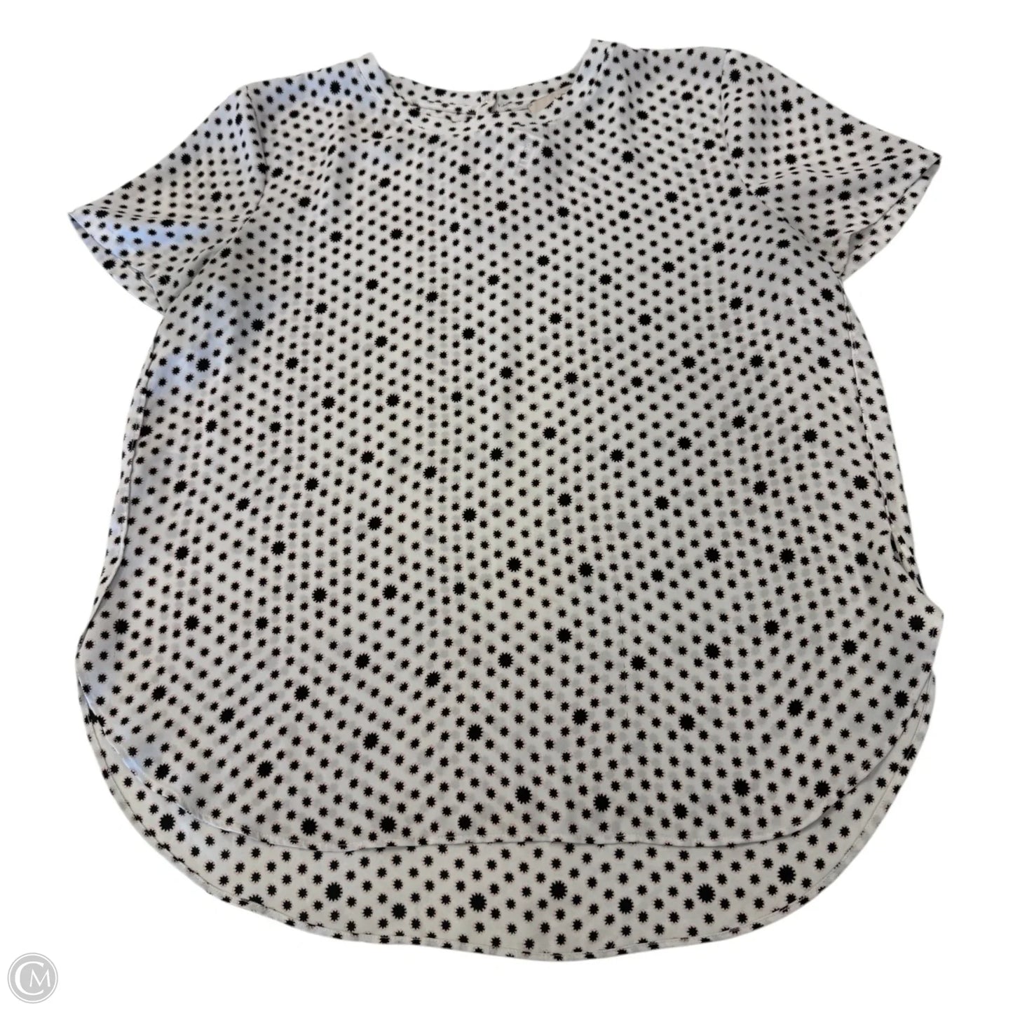 Top Short Sleeve By Loft In Black & White, Size: L