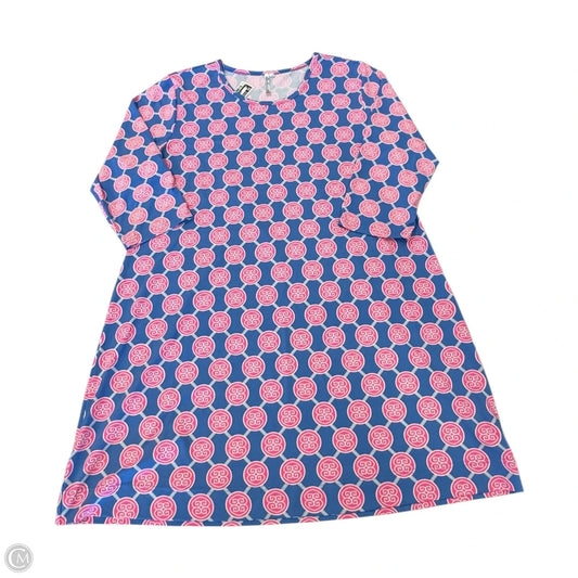 Dress Casual Short By Lulu B In Blue & Pink, Size: 1x