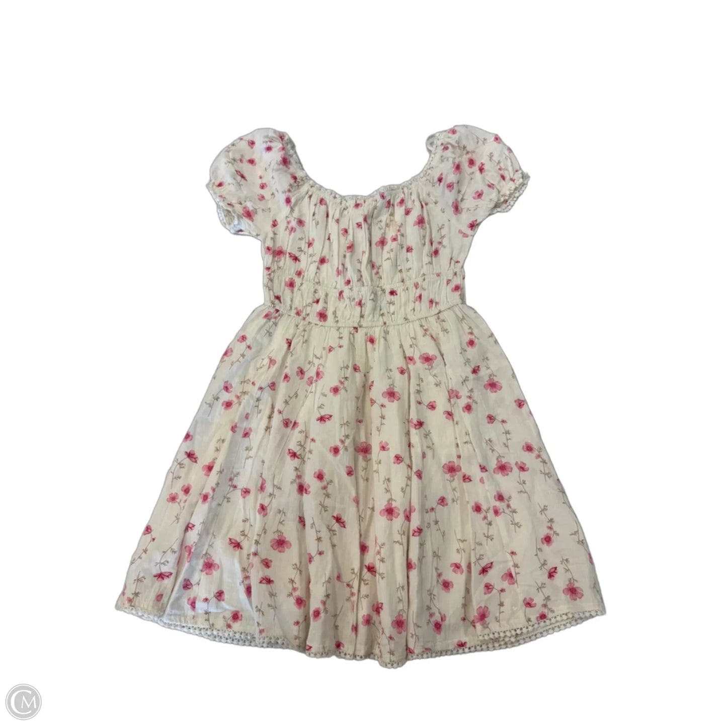 Dress Casual Short By Sim & Sam In Cream & Pink, Size: M