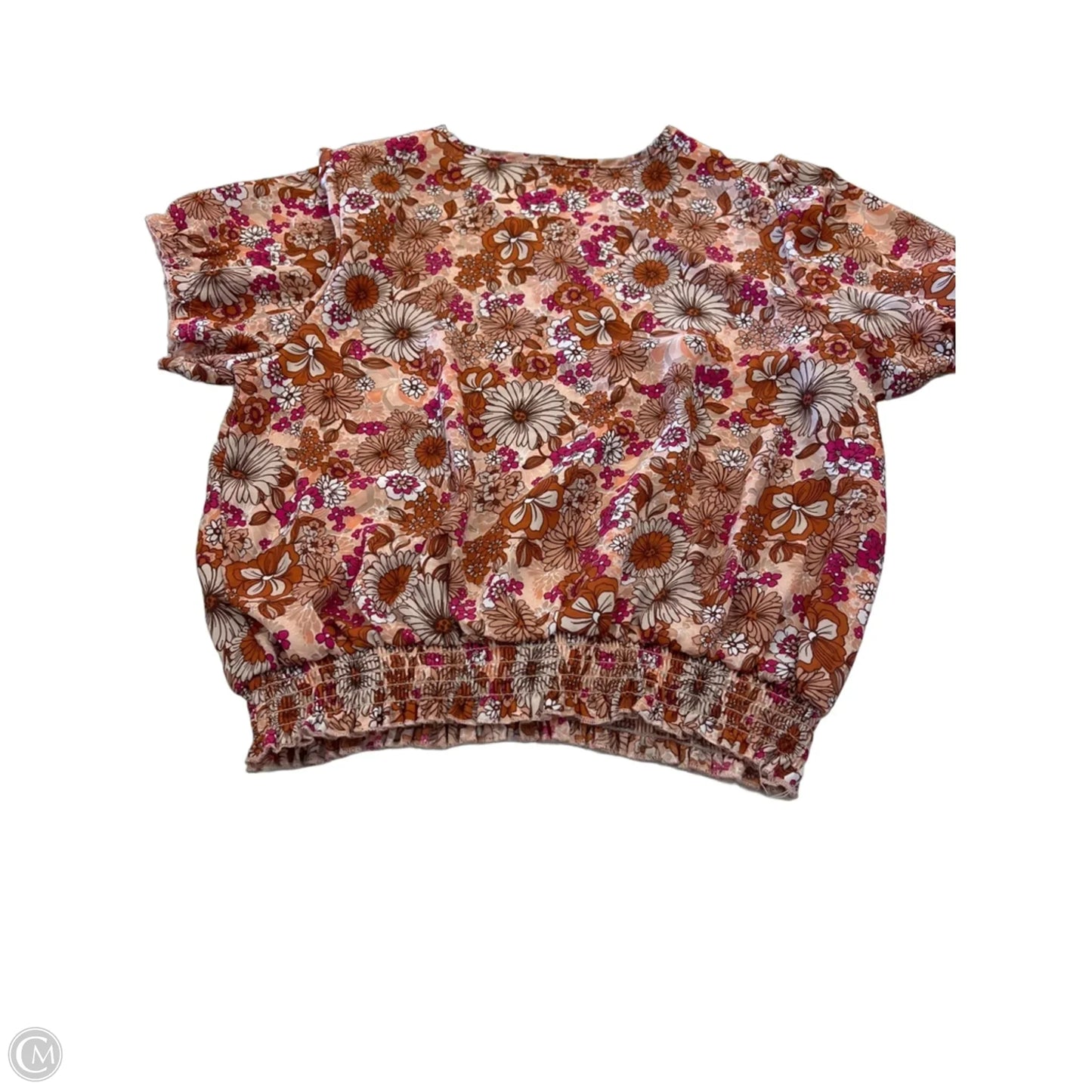 Blouse Short Sleeve By Clothes Mentor In Floral Print, Size: L