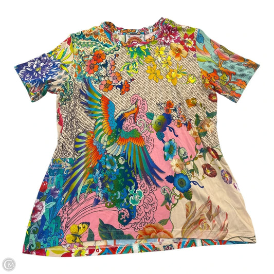 Top Short Sleeve Designer By Johnny Was In Multi-colored, Size: S