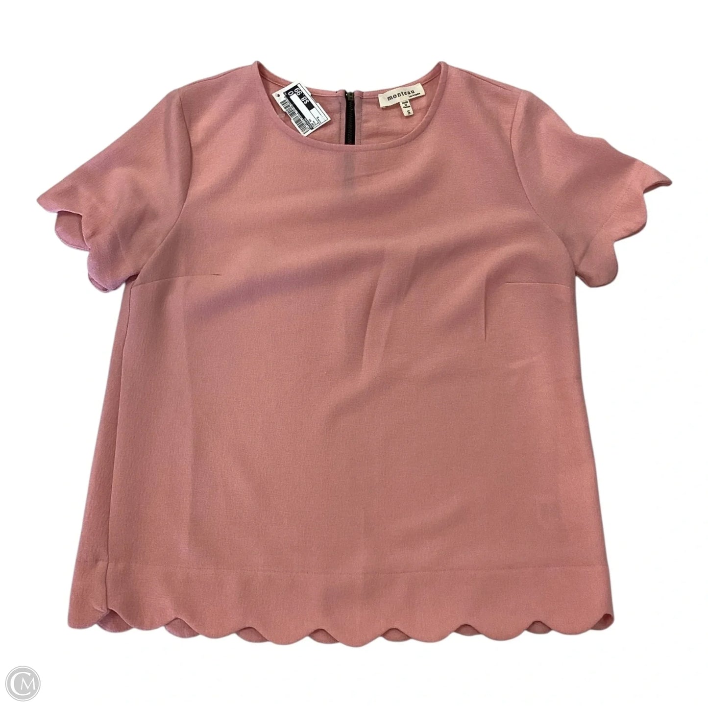 Top Short Sleeve By Monteau In Pink, Size: S