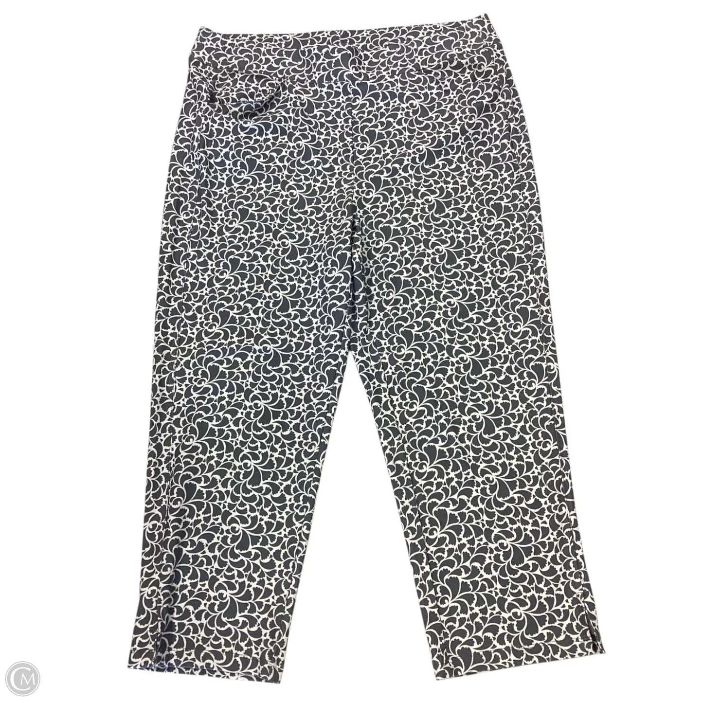 Capris By Chicos In Grey & White, Size: L