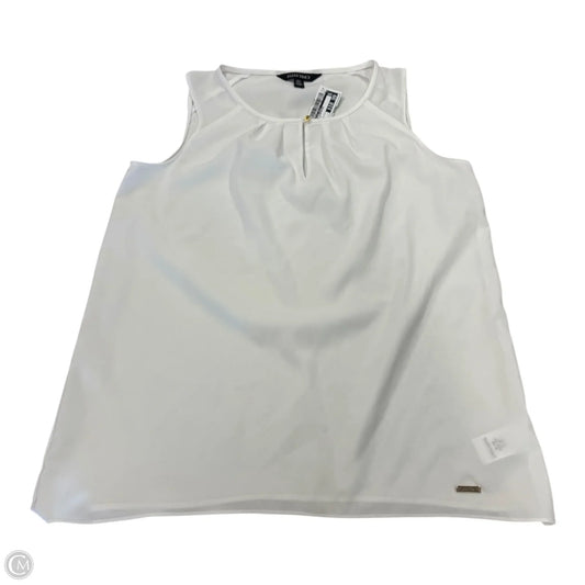 Top Sleeveless By Ellen Tracy In White, Size: M